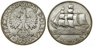 Pologne, 5 zlotys, 1936, Varsovie