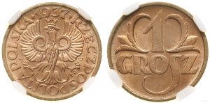 Pologne, 1 grosz, 1937, Varsovie