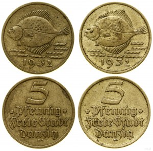 Pologne, set : 2 x 5 fenigs, 1932, Berlin