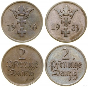 Poland, set: 2 x 2 fenigs, 1923, 1926, Berlin