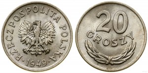 Pologne, 20 groszy, 1949, Kremnica