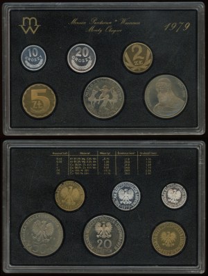Polonia, serie vintage di monete in circolazione - tipo proof, 1979, Varsavia