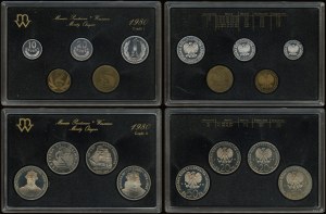 Pologne, série ancienne de pièces de circulation - à l'épreuve (parties I et II), 1980, Varsovie