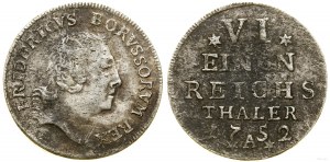 Německo, 1/6 tolaru, 1752 A, Berlín