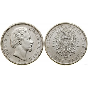 Niemcy, 5 marek, 1875 D, Monachium