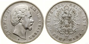 Germany, 5 marks, 1876 D, Munich