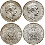 Germany, set: 2 x 3 marks, 1910, 1911, Berlin