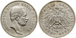 Germany, 5 marks, 1908 E, Muldenhütten