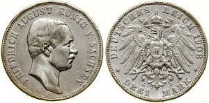 Germany, 3 marks, 1908 E, Muldenhütten