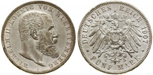 Germania, 5 marchi, 1907 F, Stoccarda