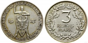 Germany, 3 marks, 1925 D, Munich