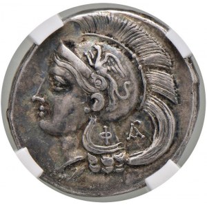LUCANIA Velia - Didramma (293-280 a.C.) Testa elmata di...