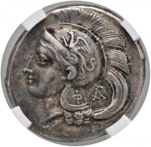 LUCANIA Velia - Didramma (293-280 BC) Helmeted head of...