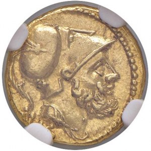 Anonymous - 60 Axes (211-208 BC) Helmeted head of Mars ...