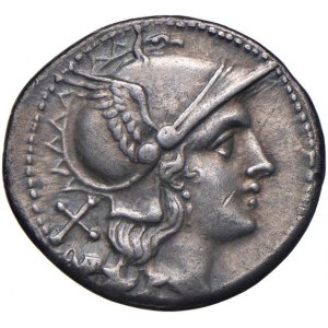 Anonime - Denario (dopo il 211 a.C.) Testa di Roma a d....