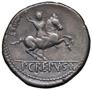 Crepusia - Pub. Crepusius - Denarius (82 B.C.) Head of ...