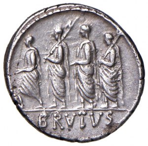 Junia - M. Junius Brutus - Denarius (54 B.C.) Head of the...