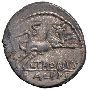 Thoria - L. Thorius Balbus - Denarius (105 B.C.) Head d...