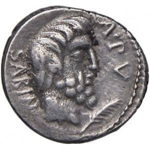 Tituria - L. Titurius - Denario (89 a.C.) Testa di Tazi...