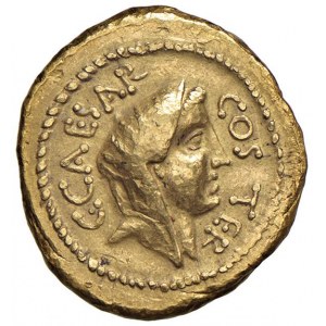Cesare (+ 44 a.C.) Aureo (46 a.C.) Busto velato a d. - ...