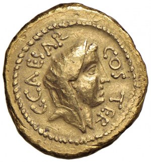 Caesar (+ 44 B.C.) Aureus (46 B.C.) Veiled bust right - ...