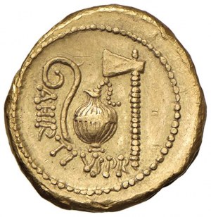 Caesar (+ 44 B.C.) Aureus (46 B.C.) Veiled bust right - ...