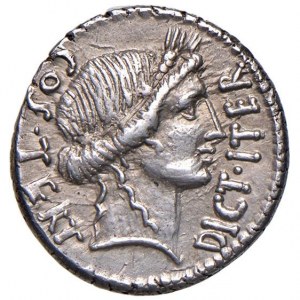 Caesar (+ 44 B.C.) Denarius (mint uncertain, 46 B.C.) Tes...