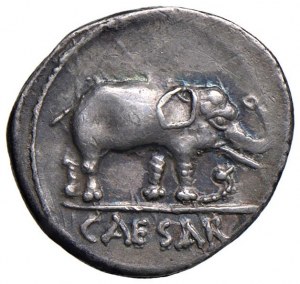 Caesar (+ 44 BC) Denarius (49-48 BC) Elephant andant...