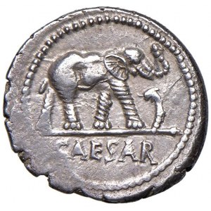Cesare (+ 44 a.C.) Denario (49-48 a.C.) Elefante andant...