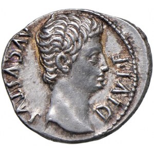 Augusto (27 a.C.-14 d.C.) Denario (Lugdunum) Testa a d....
