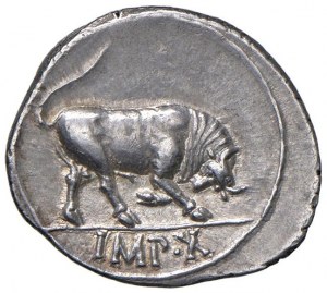 Augusto (27 a.C.-14 d.C.) Denario (Lugdunum) Testa a d....