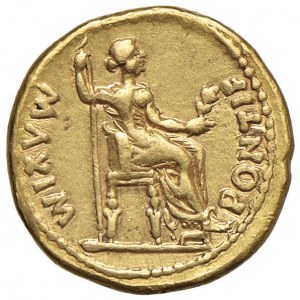 Tiberio (14-37) Aureo - Testa laureata a destra - R/ Li...