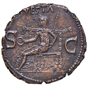 Caligola (37-41) Asse - Testa a s. - R/ Vesta seduta a ...