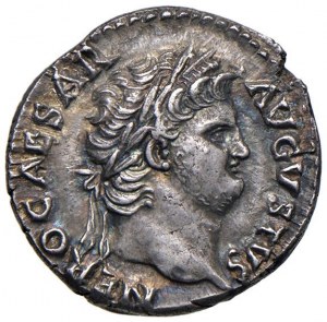 Nero (54-68) Denarius - Laureate head to r. - R/ The Sa...