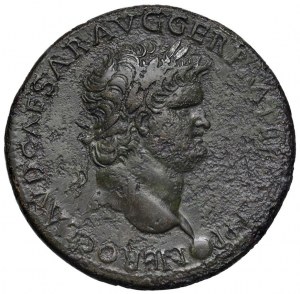 Nerone (54-68) Sesterzio (Lugdunum) Testa laureata a d....