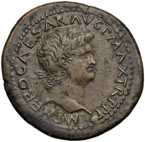 Nerone (54-68) Dupondio (Lugdunum) Testa laureata a d. ...