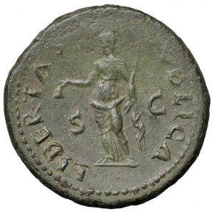 Galba (68-69 a.C.) Asse - Testa a d. - R/ La Libertà st...