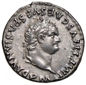 Titus (79-81) Denár - Vavřínová hlava vpravo - R/ Koruna ...