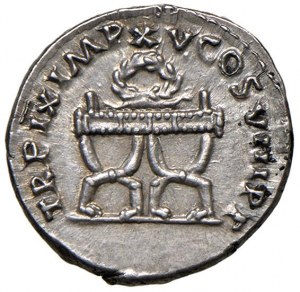 Titus (79-81) Denár - Vavřínová hlava vpravo - R/ Koruna ...