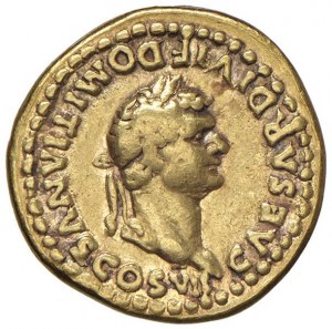 Domitien (81-96) Aureus - Tête laurée à droite - R/ ...