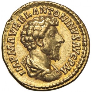 Marco Aurelio (161-180) Aureo - Busto a destra - R/ La ...