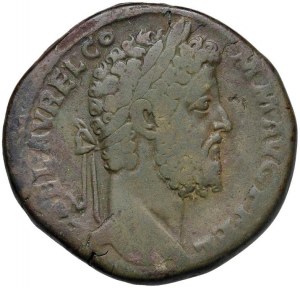 Commodus (180-192) Sestercium - Vavřínová hlava vpravo - R/ ...