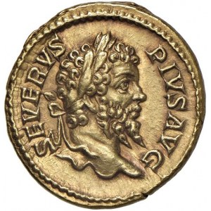 Settimio Severo (193-211) Aureo - Testa laureata a d. -...