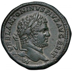 Caracalla (211-217) Sestertius - głowa w prawo w laurze - R...