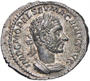 Macrinus (217-218) Denarius - Laureate bust r. - R/ The...