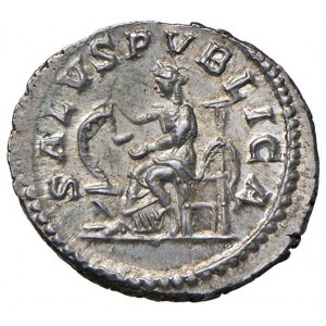 Macrino (217-218) Denario - Busto laureato a d. - R/ La...