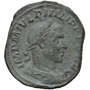 Philippe Ier (244-249) Sestertius - Buste lauré à droite - R...