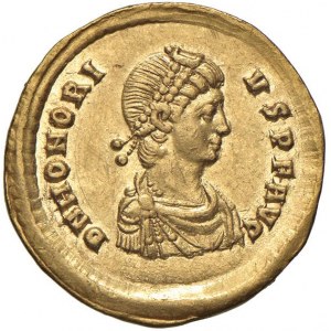 Onorio (393-423) Solido (Sirmium) Busto diademato a d. ...