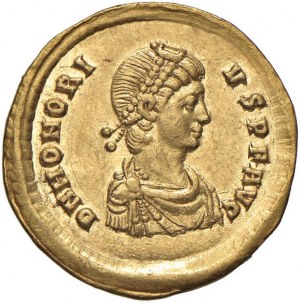 Honorius (393-423) Solid (Sirmium) Diademed bust r. ...
