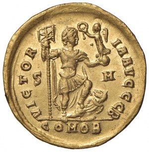 Honorius (393-423) Solid (Sirmium) Diademed bust r. ...